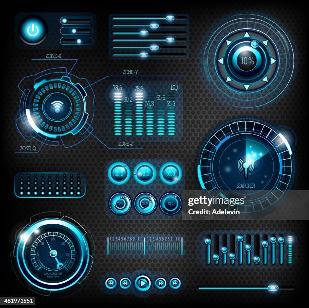 stockillustraties, clipart, cartoons en iconen met modern futuristic interfaces - equalizer