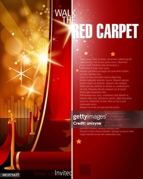ilustrações de stock, clip art, desenhos animados e ícones de tapete vermelho fundo com espaço para texto - awards red carpet