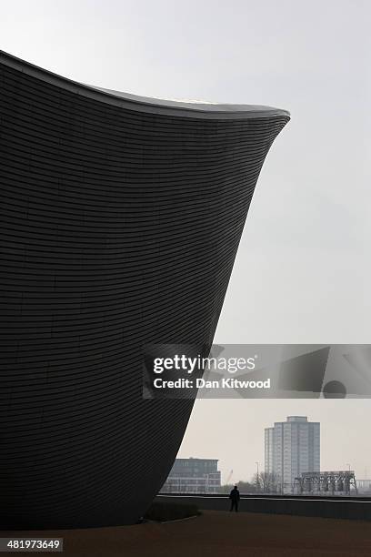 General view of the Aquatics centre inside the Olympic Park on April 2, 2014 in London, England. The 560 acre Queen Elizabeth Olympic Park complete...