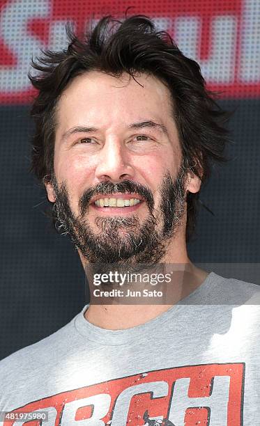Keanu Reeves attends the talk session during the Suzuka 8 Hours at the Suzuka Circuit on July 26, 2015 in Suzuka, Japan.