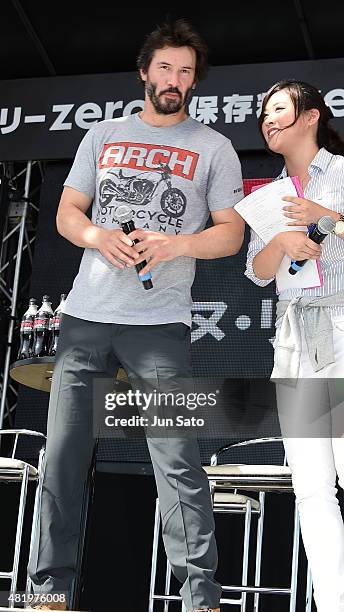 Keanu Reeves attends the talk session during the Suzuka 8 Hours at the Suzuka Circuit on July 26, 2015 in Suzuka, Japan.