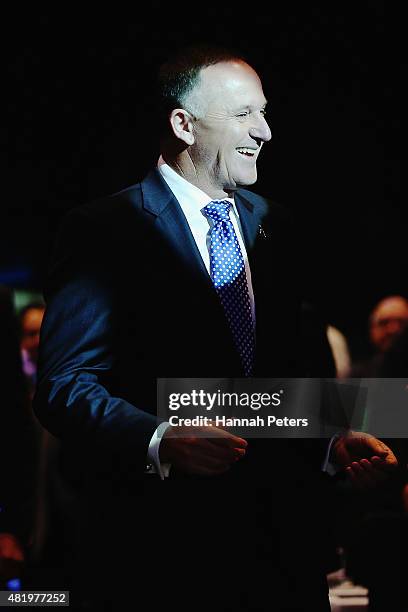 New Zealand Prime Minster John Key arrives at the Annual National Party Conference at Sky City on July 26, 2015 in Auckland, New Zealand.