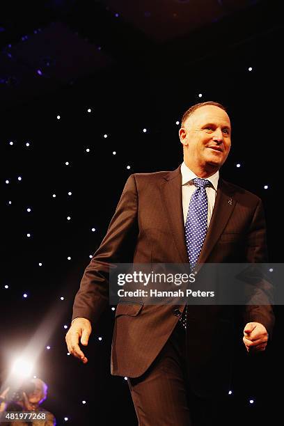 New Zealand Prime Minster John Key arrives at the Annual National Party Conference at Sky City on July 26, 2015 in Auckland, New Zealand.
