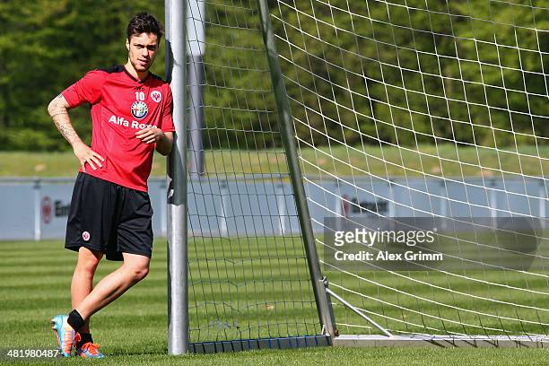 Vaclav Kadlec looks on during an Eintracht Frankfurt training session at Commerzbank Arena on April 2, 2014 in Frankfurt am Main, Germany.