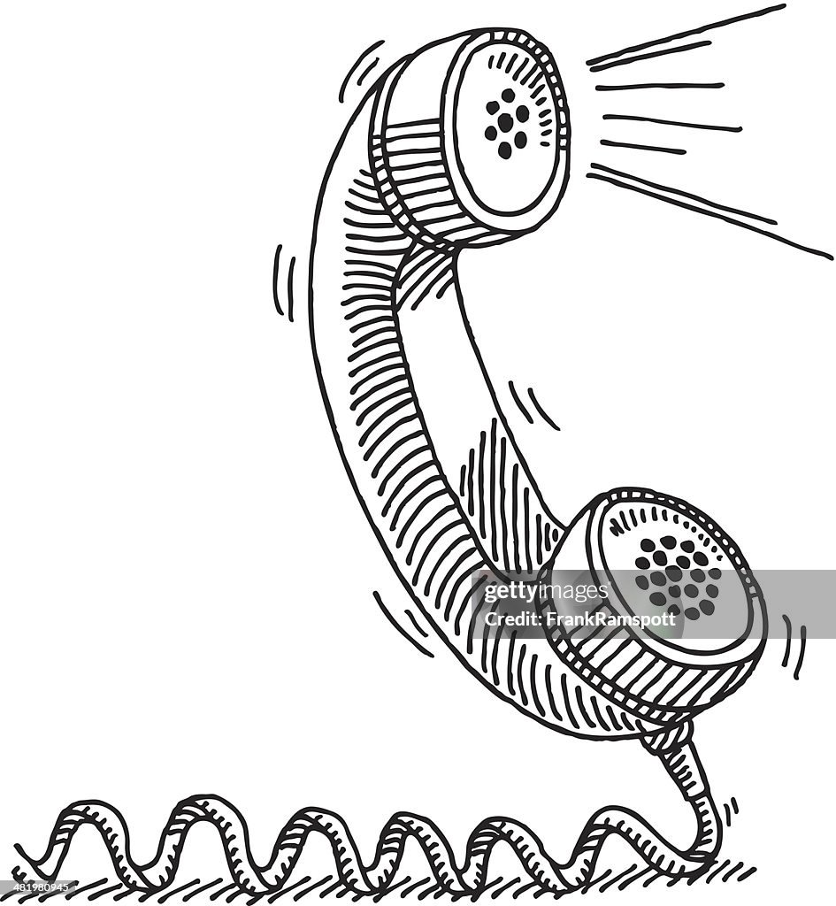 Telefonhörer aktive Stimme Zeichnung