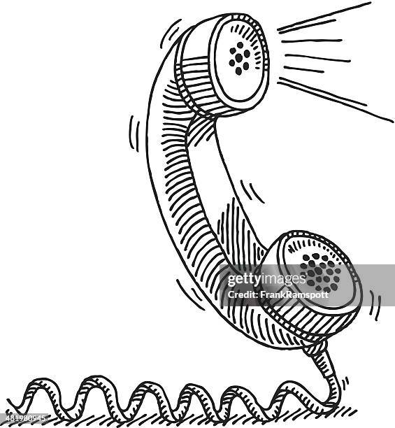 telefonhörer aktive stimme zeichnung - telefonhörer freisteller stock-grafiken, -clipart, -cartoons und -symbole