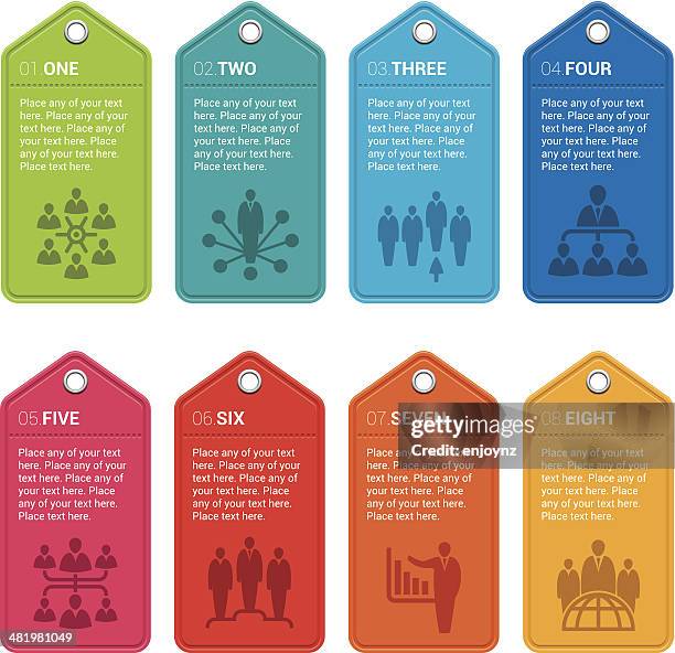 infographic tags - perforated stock illustrations