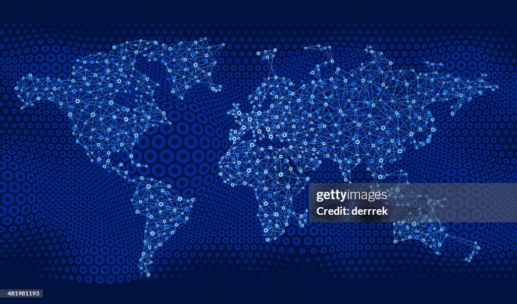 Weltkarte Global Communications