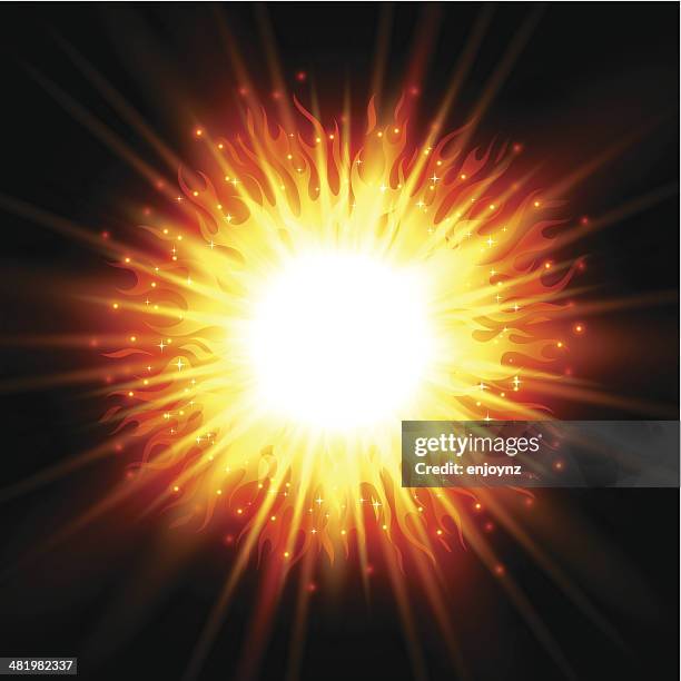 fire explosion - fire black background stock illustrations