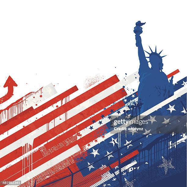 grunge usa background - american flag texture stock illustrations