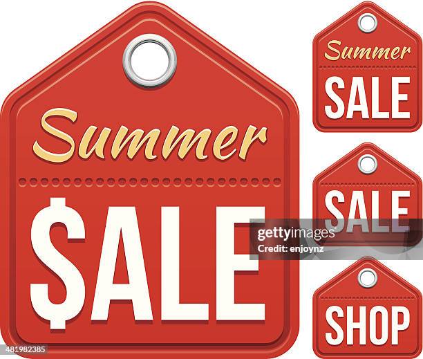 summer sale tags - perforated stock illustrations
