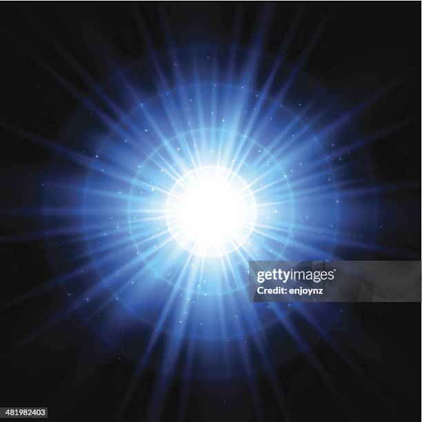 blue space starburst background - light effect stock illustrations
