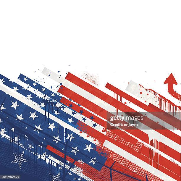 grunge usa flag - american flag grunge stock illustrations