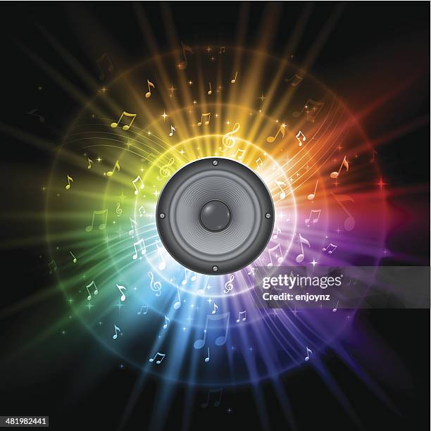 rainbow musik freisprech-design - notenblatt stock-grafiken, -clipart, -cartoons und -symbole