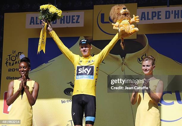 Chris Froome of Great Britain and Team Sky retains the overall leader's yellow jersey following stage twentieth of the 2015 Tour de France, a 110.5...