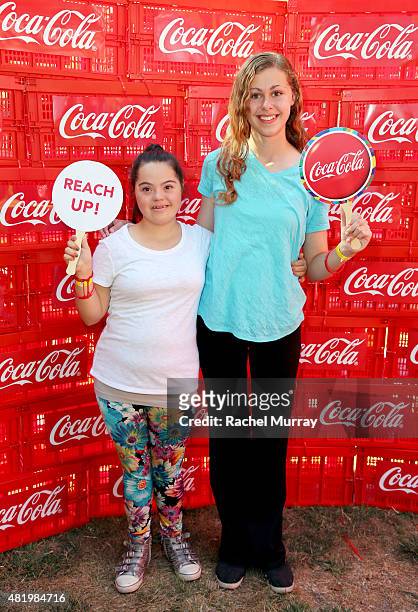 Madison Tevlin and Bree Bogucki arrive to open the 2015 Los Angeles Special Olympics World Games by performing the Coca-Cola Unified song "Reach Up"...