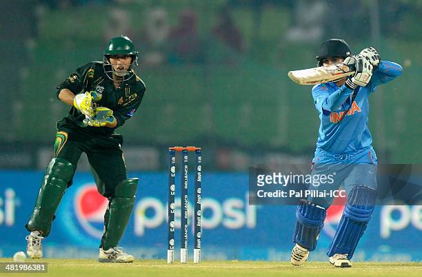 Mithali Raj captain of India bats during the ICC Women's World Twenty20 Playoff 2 match between Pakistan Women and India Women played at Sylhet...