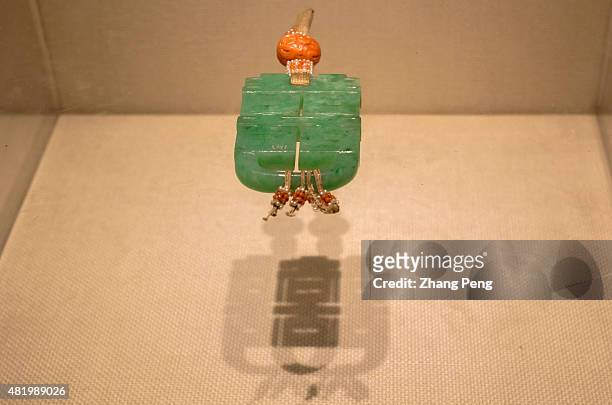 Carved emerald decoration for a royal wedding, exhibited in the Imperial Palace Museum. Shenyang Imperial Palace, built in 1625, is the former...