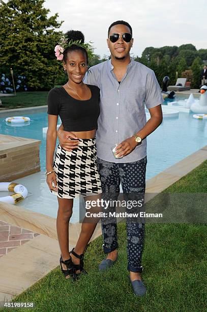 Jasmine Parks and Tony Bowles attend The REVOLVE Hamptons House on July 25, 2015 in Sagaponack, New York.