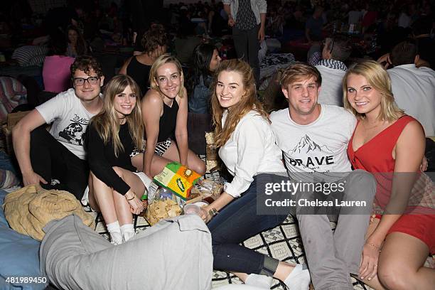 Carlson Young , Actress Jena Malone attends the 'Willy Wonka and the Chocolate Factory' screening at Cinespia at Hollywood Forever on July 25, 2015...