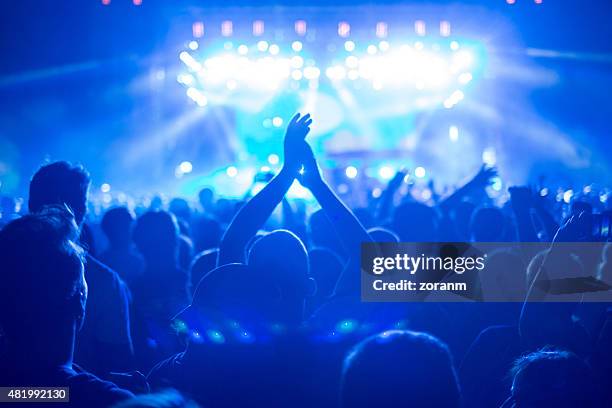 genießen sie die musik - music festival crowd stock-fotos und bilder