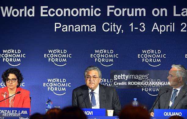 Executive Director of the International Trade Centre Arancha Gonzalez , Founder and Group Chief Executive of The Abraaj Group Pakistani Arif Naqvi ,...