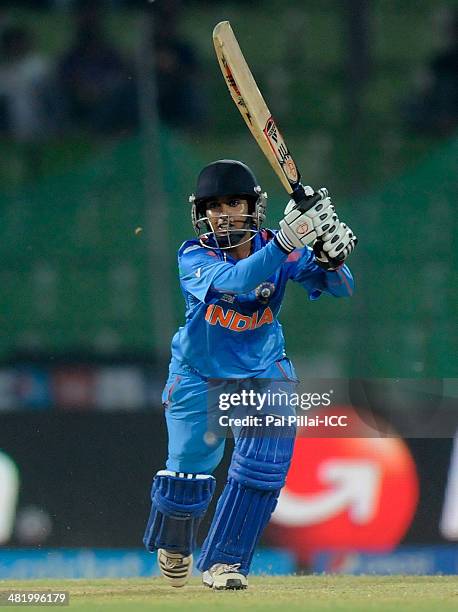 Mithali Raj captain of India bats during the ICC Women's World Twenty20 Playoff 2 match between Pakistan Women and India Women played at Sylhet...