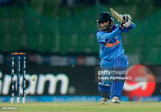 Mithali Raj captain of India bats during the ICC Women's World Twenty20 Playoff 2 match between Pakistan Women and India Women played at Sylhet...