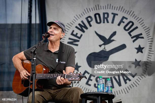 James Taylor performs during the Newport Folk Festival 2015 at Fort Adams State Park on July 25, 2015 in Newport, Rhode Island.