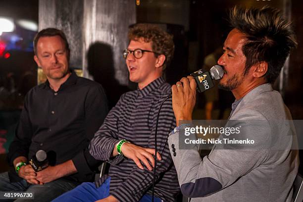 Michael Winger and Alex Brose interview Kishi Bashi at In the Mix: Kishi Bashi After-Party at The Sky Hotel on July 25, 2015 in Aspen, Colorado.