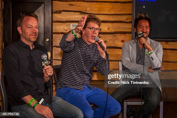 Michael Winger and Alex Brose interview Kishi Bashi at In the Mix: Kishi Bashi After-Party at The Sky Hotel on July 25, 2015 in Aspen, Colorado.