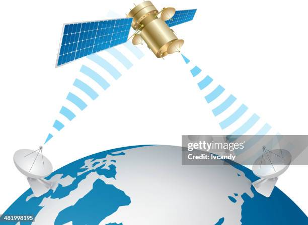 illustrations, cliparts, dessins animés et icônes de communication par satellite - antenne parabolique