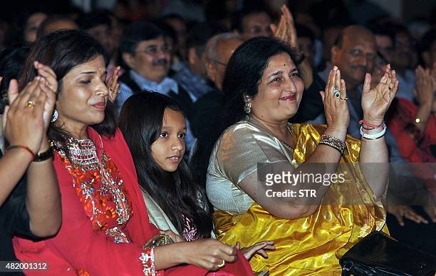 Indian Bollywood play back singer Anuradha Paudwal attends 'Khazana' the Festival of Ghazal, the 14th year of the festival to raise funds for the...