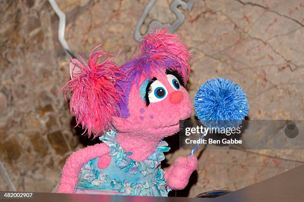 Sesame Street's Abby Cadabby visits The Empire State Building on April 2, 2014 in New York City.