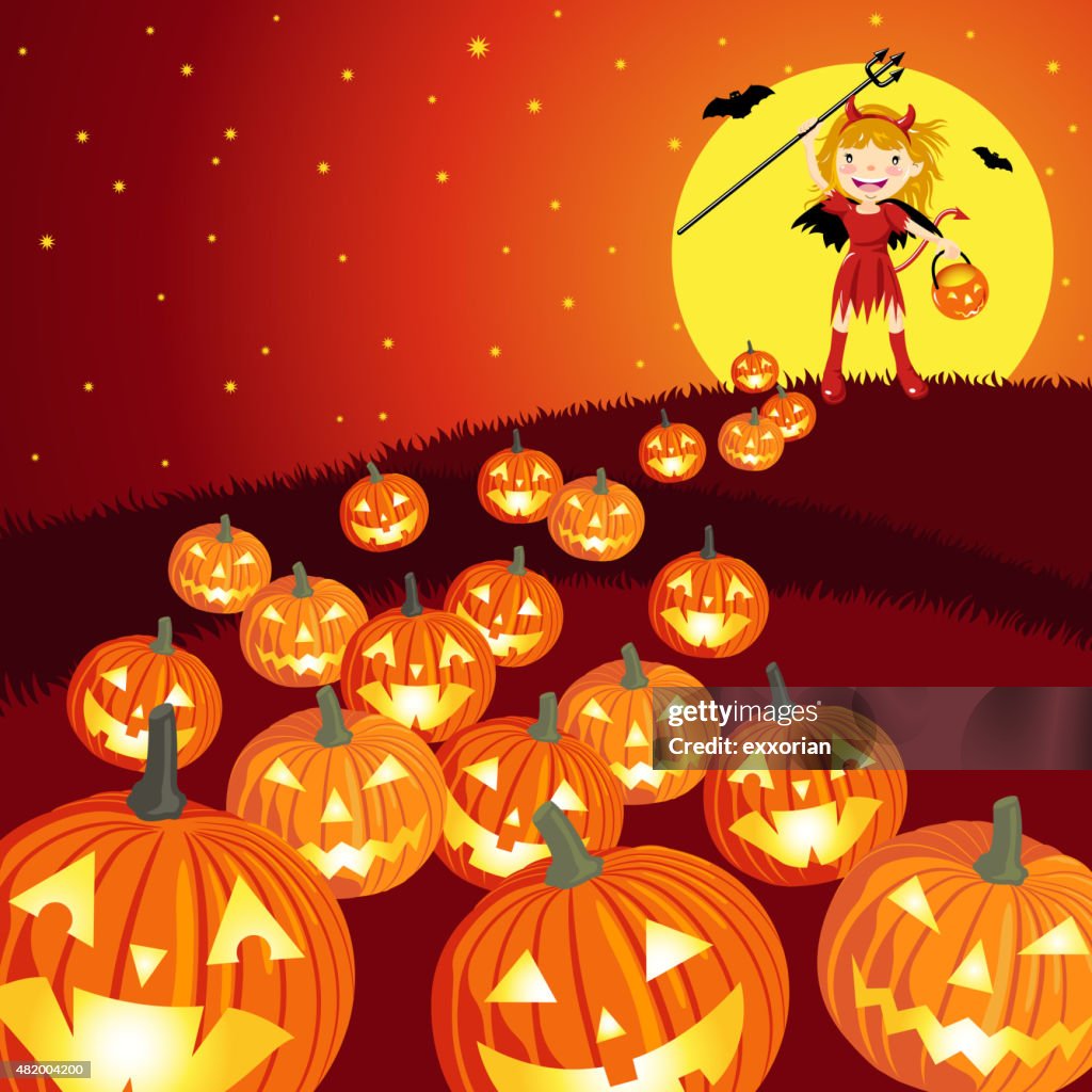 Succubus and jack o'lantern