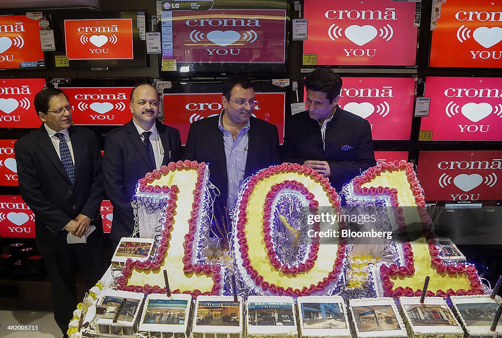Tata Group Chairman Cyrus Mistry And Infiniti Retail Chief Executive Officer Ajit Joshi Open Croma's 101st Electronics Store