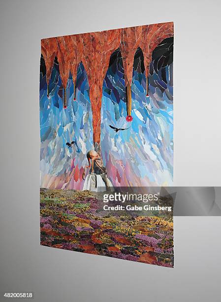 Collage art piece titled "The Source" by J.K. Russ is displayed during Vegas Magazine's "Art Of The City" issue celebration at The Cosmopolitan of...