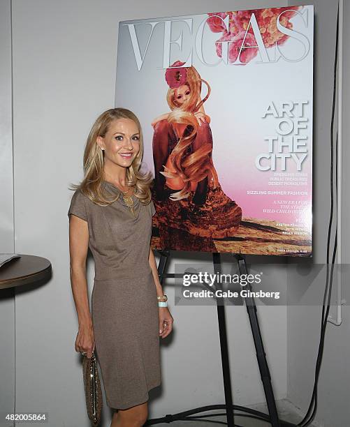 Vegas Magazine Editor-in-Chief Andrea Bennett attends Vegas Magazine's "Art Of The City" issue celebration with artist J.K. Russ at The Cosmopolitan...