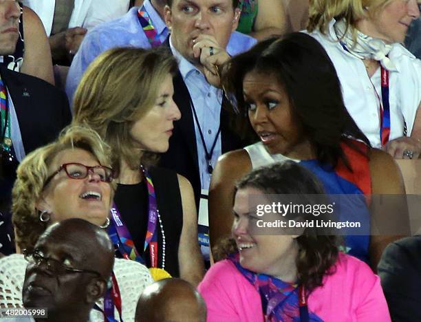 Author Caroline Kennedy and First Lady Michelle Obama attend the opening ceremony of the Special Olympics World Games Los Angeles 2015 at the Los...