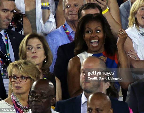 Author Caroline Kennedy and First Lady Michelle Obama attend the opening ceremony of the Special Olympics World Games Los Angeles 2015 at the Los...