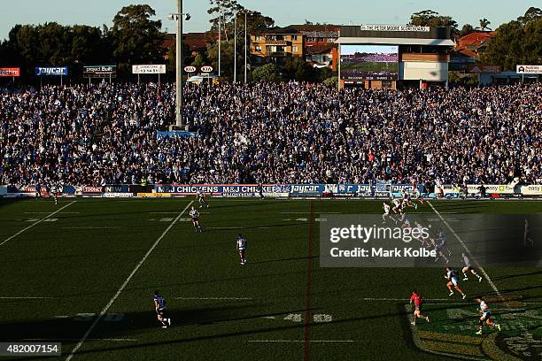 General view is seen at kick-off during the round 20 NRL match between the Canterbury Bulldogs and the Cronulla Sharks at Belmore Sports Ground on...