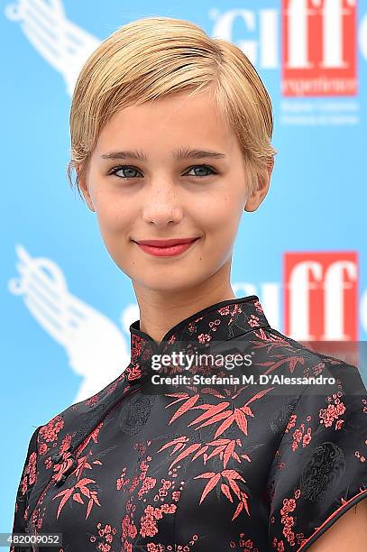 Denise Tantucci of 'Braccialetti Rossi' Tv Series attends Giffoni Film Festival 2015 - Day 10 photocall on July 26, 2015 in Giffoni Valle Piana,...