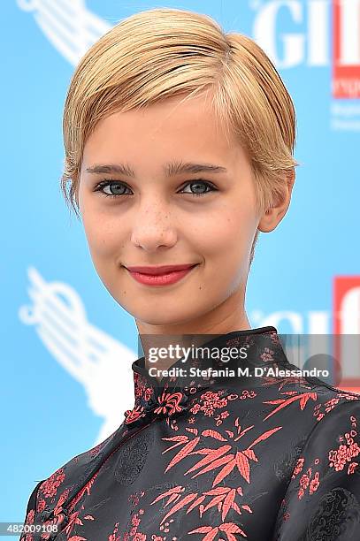 Denise Tantucci of 'Braccialetti Rossi' Tv Series attends Giffoni Film Festival 2015 - Day 10 photocall on July 26, 2015 in Giffoni Valle Piana,...