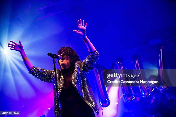 Megan Washington performs for fans during Splendour in the Grass on July 26, 2015 in Byron Bay, Australia.