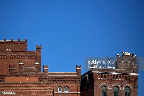 "Barley Cleaning Place" is displayed on the the Anheuser-Busch Budweiser brewery in St. Louis, Missouri, U.S., on Tuesday, April 1, 2014....