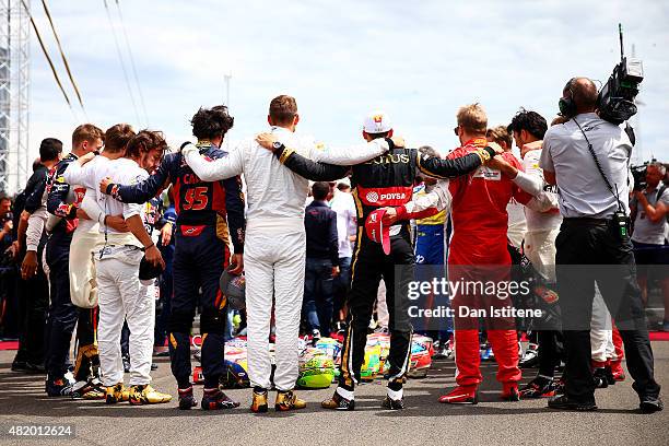 Formula One Racers Huddle Formula One Drivers Helmets 2015 Photos and Premium High Res Pictures ...