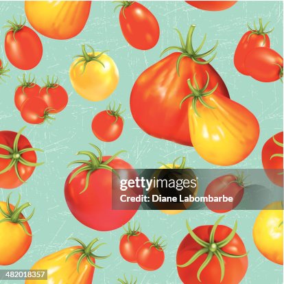 Heirloom Tomatoes Seamless Repeating Pattern Heirloom Tomatoes Seamless Repeating Pattern