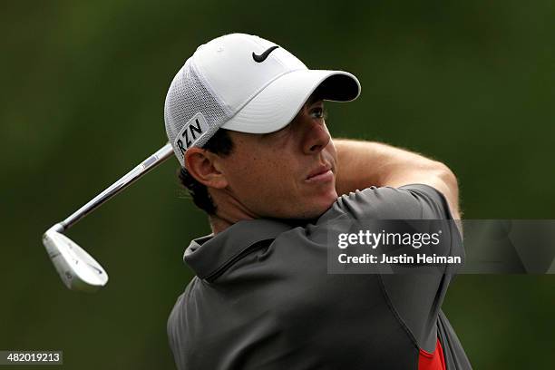 Rory McIlroy of Northern Ireland hits a shot during the pro-am prior to the start of the Shell Houston Open at the Golf Club of Houston on April 2,...