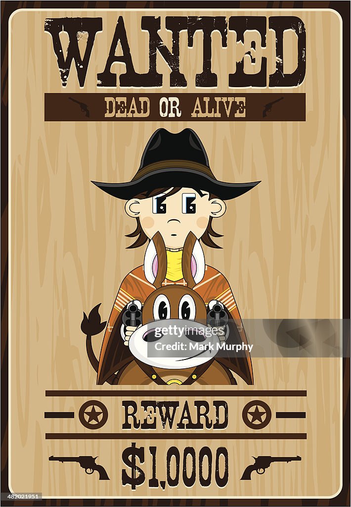 Cowboy Outlaw on Horse Poster