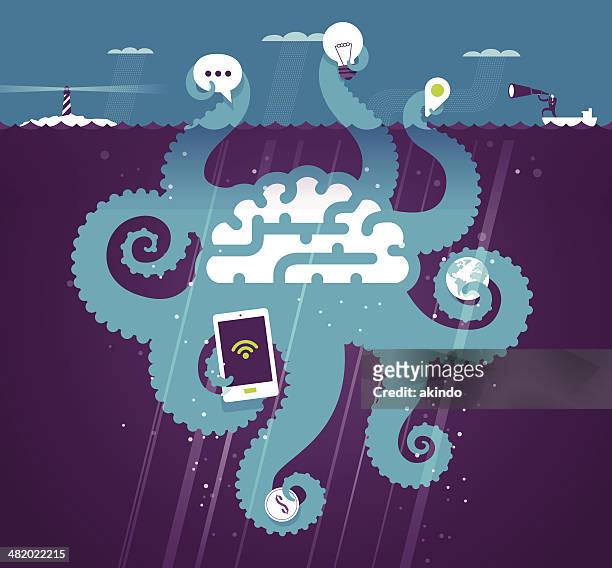 knowledge - octopus stock illustrations